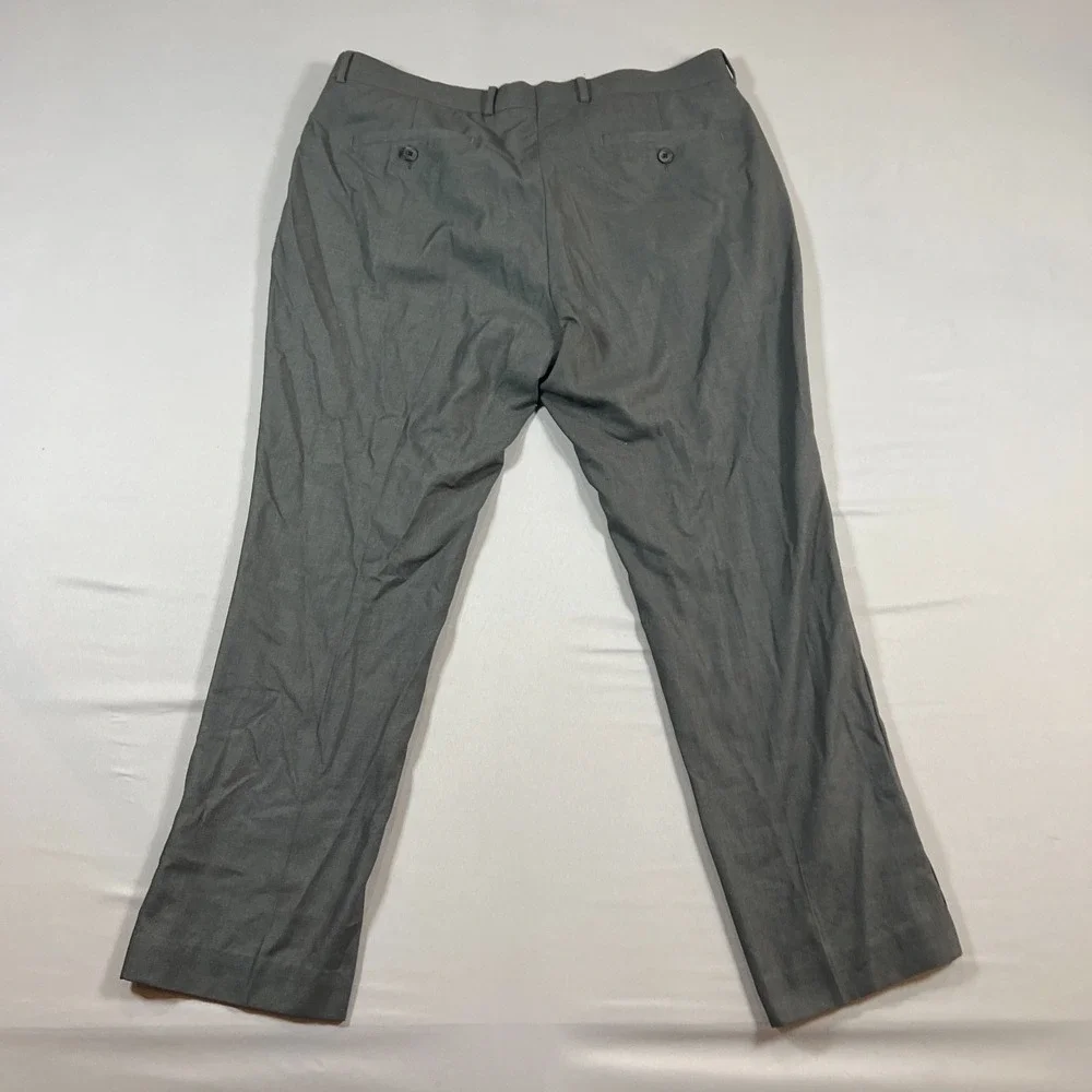Kenneth Cole Reaction Dress Pants Mens 38x30 Gray Rayon Mid Rise Straight Leg